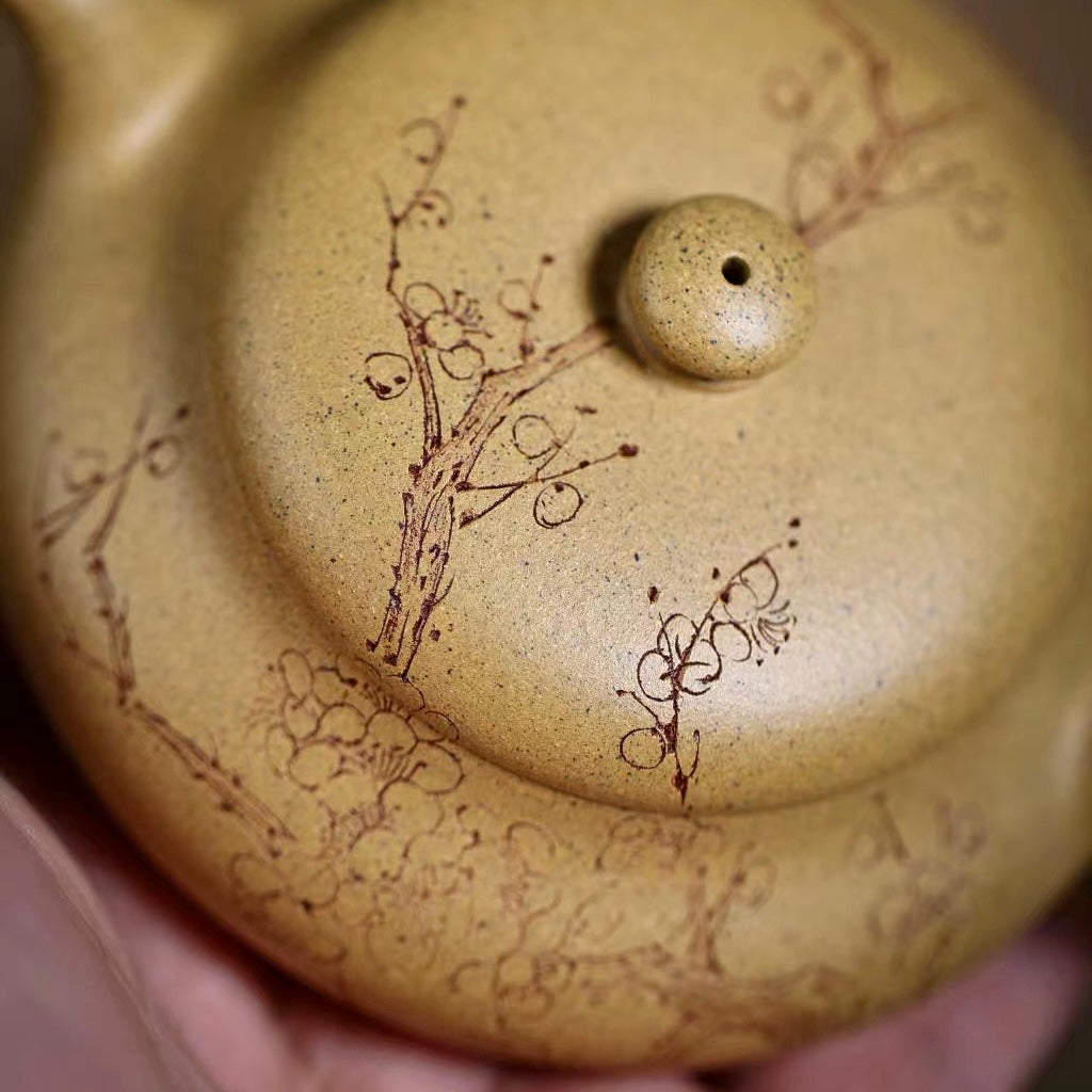 Plum Blossom Breeze (梅风•沁心) Golden Duan Ni Yixing Teapot